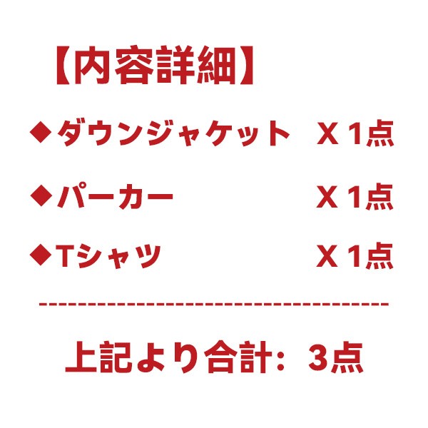 ハイブランド福袋 メンズ 2025★スーパーコピー服(ダウン・パーカー・Tシャツ)3点★